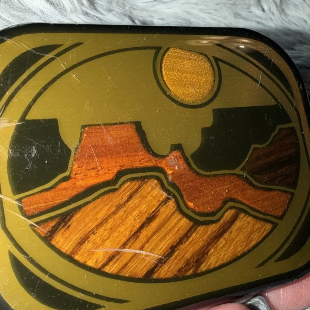 Scenic Solid Brass Vintage Harmony Metal Belt‎ Buckle USA